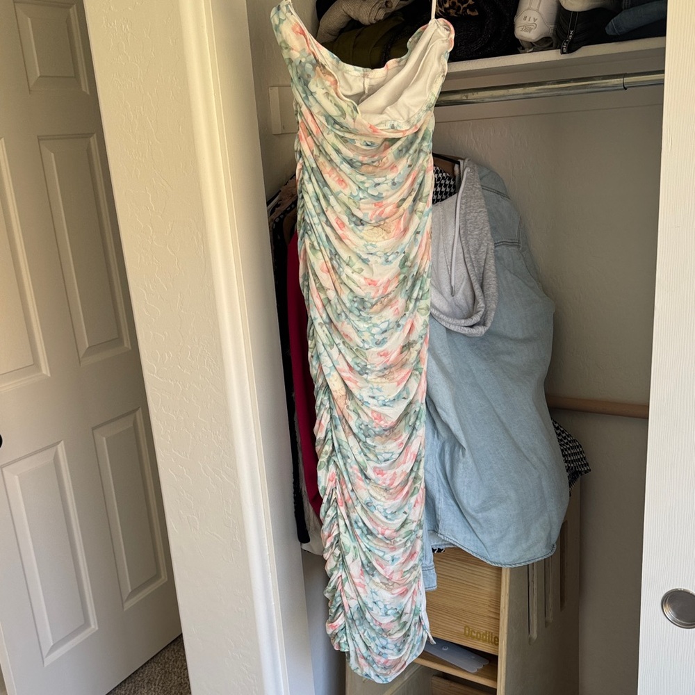 Floral Ruched Maxi Dress